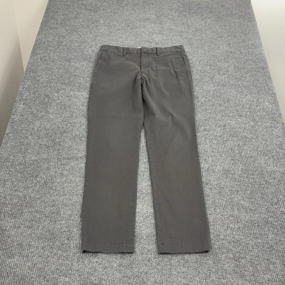 Banana Republic Aiden Chino Pants Mens 33x32‎ Grey Cotton Blend Slim Fit Casual
